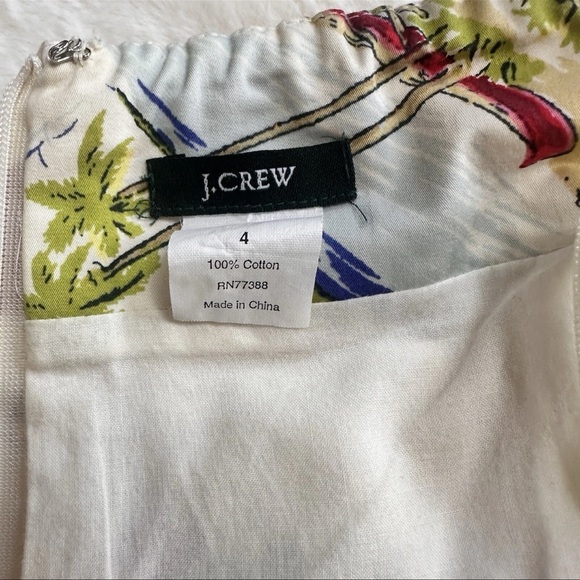 J. Crew Hula Girl Size 4 Dress Strapless Hawaiian Hawaii Beach Scene Aloha - Picture 5 of 15